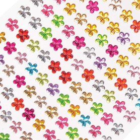 Baker Ross Mini Strass Fleurs Autocollantes (Lot de 308) - Matériel Créatif pour Enfants et Adultes - Version Anglaise