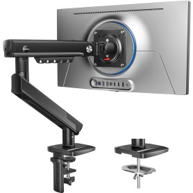 HUANUO Support Ecran PC pour écrans 13–32", Bras écran PC MechaSpring (Inclinaison/pivotement/Rotation), FlowLift Pro Montage VE