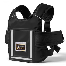 Dwitkul Harnais de Sécurité Moto Enfant Réglable avec Sac & Bandes Réfléchissantes, Ceinture Protection Moto Enfant Ajustable 2-