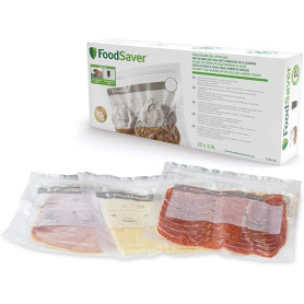 FoodSaver sacs de mise sous vide réutilisables avec fermeture zip à glissière | 3,8 l | Pour appareils de mise sous vide aliment