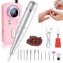 PKBD 45000RPM Professional Portable Nail Drill Machine for Gel Nails, Rechargeable Electric Nail Files Set with 11 bits and LCD