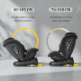 i-Size Siège Auto 360 Pivotant ISOFIX 40-150 cm, 0-12 ans, Dos à la route jusqu'à 105 cm, 5 Positions Inclinables, 0-36 kg (Noir