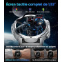 Montre Connectée Homme 1000mAh/IP68 Étanche/LED Lampe, 1.53" AMOLED Militaire Smartwatch Homme avec Appel Bluetooth, 123 Modes S