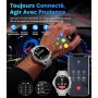 Montre Connectée Homme 1000mAh/IP68 Étanche/LED Lampe, 1.53" AMOLED Militaire Smartwatch Homme avec Appel Bluetooth, 123 Modes S
