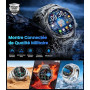 Montre Connectée Homme 1000mAh/IP68 Étanche/LED Lampe, 1.53" AMOLED Militaire Smartwatch Homme avec Appel Bluetooth, 123 Modes S
