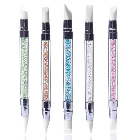 Hanyousheng Pinceaux en Silicone Nail Art, 5 Pcs Sculpture Stylo Kit, Silicone Nail Art Sculpture Pen, Double Tête Pinceaux Nail