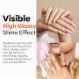 Modelones Base et Top Coat Vernis Semi Permanent Sans HEMA 2 x 10ml Top et Base Coat Semi Permanent Soak Off UV LED Vernis à Ong