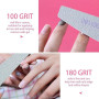 URAQT Lime à Ongles Professionnelle, 6pcs Double Face - lime 100/180 Grain Lavable pour les ongles, Salon de Coiffure, Animaux D