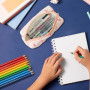 Prizmxed Trousse Scolaire Fille avec Petit nœud, Design Mignon, Trousse Scolaire Fille Grande capacité adaptée à la Papeterie, R