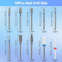 CGBE 10 Pièces Embout Ponceuse : 3/32 Pouces Embout Ponceuse Ongles Depose - Professionnels Forets à Ongles avec Boîte de Rangem