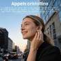TOZO NC9 Écouteurs Bluetooth 5.3 sans fil avec ANC hybride jusqu’à 45 dB, micro clair à 6 microphones ENC pour les appels profes