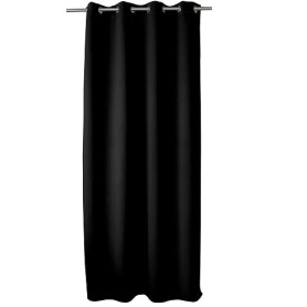 ED ENJOY HOME Rideau Occultant avec Œillets argentés, Noir, 140x240cm, 100% Polyester, Tissu Certifié Oeko-TEX, Collection Régli