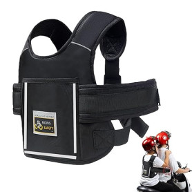 Ceinture de Sécurité Moto pour Enfants, Réglable Harnais Moto Enfant avec Bandes Réfléchissantes Harnais Sûreté,Harnais Enfant M