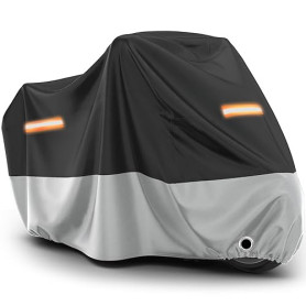 Favoto Housse de Protection Imperméable pour Moto Couverture Oxford Résistant aux Poussière Pluie Neige UV Vent Soleil Déjection