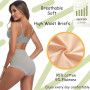 Lohhbve Femmes Haute Taille Briefs Ligne Ventre Contrôle Culots Coton Pantalons sous-vêtements Respirables Doux Pack de 5