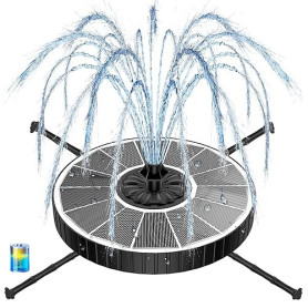 Fontaine Solaire, Yzert 3.5W Extérieur Flottante Pompe Bassin Solaire, 3 Modes de Réglage de Hauteur d’Eau 2000mAh Batterie, Fon
