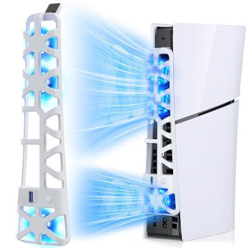 FASTSNAIL Ventilateur de Refroidissement LED pour Console PS5 Slim, Refroidisseur Ajustable avec Fonction mémoire, Accessoire Co