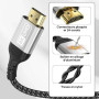Kryoza Câble Mini HDMI vers HDMI 2.1, 2M 8K@60Hz 4K@120Hz, Câble HDMI Mâle vers Mini HDMI Mâle Bidirectionnel,eARC,3D, Dolby Vis