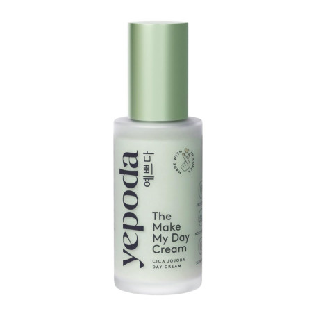 Yepoda The Make My Day Cream, crème de jour hydratante et anti-âge à la cica. Nourrissante, végane et adaptée à tous types de pe