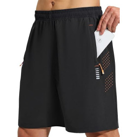 CIMIC Shorts de Sport pour Hommes avec Poche Zippée Respirant et à Séchage Rapide Running Fitness Tennis