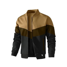 HYPESTFIT Bomber Homme Léger - Blouson Décontracté à Col Montant, Manches et Ourlet Côtelés, Veste Légère Printemps/Automne pour