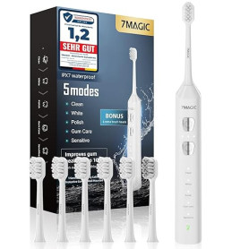Brosse à Dent Électrique, Brosse a Dent Sonique, Brosse a Dent Electrique - 3 Intensités 5 Modes, 40000VPM, IPX7, Autonomie de B