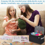Coopay Kit Crochet Debutant Complet, 15 Pelotes de Laine Crochet, Accessoires de Crochets Tricot, 73 Kits de Crochets Ergonomiqu