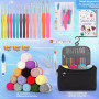 Coopay Kit Crochet Debutant Complet, 15 Pelotes de Laine Crochet, Accessoires de Crochets Tricot, 73 Kits de Crochets Ergonomiqu