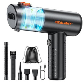 SEALIGHT Aspirateur à Main, 32000Pa Aspirateur Voiture sans Fil, Aspirateur de Voiture avec 400000 RPM Moteur sans Brosse, Vidag