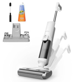 Proscenic Aspirateur Laveur sans Fil, 60Mins Aspirateur Balai sans Fil Sec et Humide,Laveur de Sol,Léger Aspirateur Eau et Pouss