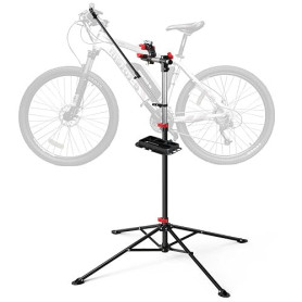 VOUNOT® Support de Réparation Vélo Pied d’Atelier Hauteur Réglable pince Rotative 360° avec Plateau à Outils Magnétique Pour tou
