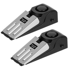 Flintronic Cale Bloque Porte avec Fonction Alarme, 2PCS Butée de Porte avec Alarme, Cale Porte avec Alarme 120 DB, Porte de Sécu