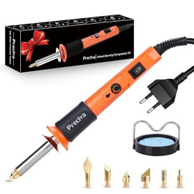 Kit de Pyrogravure Bois, Preciva Stylo de Pyrogravure sur Bois, Kit Gravure Multifonctionnel, Fer à souder Electrique , Outil de
