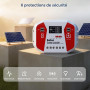 12V/24V Contrôleur De Charge Solaire, PWM Contrôleur De Charge Panneau Solaire, LCD Écran, 4 Ports USB, Compatible Gel Sealed Fl