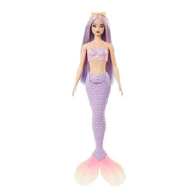 Barbie Poupées Sirènes avec Cheveux Fantaisie et Serre-tête, Jouets sirènes avec Bustiers inspirés de Coquillages et nageoires c