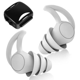 ACWOO Bouchons d'Oreille Antibruit pour Sommeil, 2 Pièces Bouchons d'oreilles en silicone, Anti-bruit Bouchons d'oreilles Confor