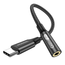MOSWAG Adaptateur de Prise de Casque à 3,5mm, Adaptateur Écouteur USB C Jack 3.5mm en Nylon, Adaptateur Jack USB Type C avec DAC