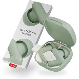 Alpine Silence Bouchons d'Oreilles pour Dormir, Voyager & Se Concentrer - Confortables, Réutilisables - V-forme ajustée & Embout