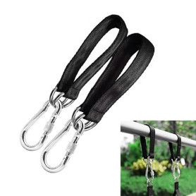 Batheidon Lot de 2 Sangles de Suspension en Nylon Résistant - Kit de Fixation pour Hamac et Balançoire, Accessoires en Acier Ino