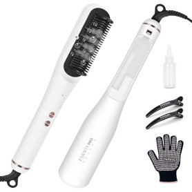 Pro Steam Brosse lissante PARWIN PRO BEAUTY 3 en 1 avec voyant LED, technologie ionique et vapeur pour un double entretien, rédu