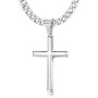 Chriscoco Collier Croix en ???????????????????????? ???????????????????????????????? ???????????? Homme Femme 5MM Large Acier In