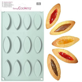 ScrapCooking - Moule en Silicone Barquettes 12 Cavités - Ustensile Souple pour Gâteaux, Biscuits, Pâtisserie - Mini Barquettes -