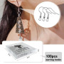 TOAOB 100pcs Crochet de Boucle D'oreille Argent en Acier Inoxydable Fil d'oreille Crochets avec Boule Ressort Hypoallergénique p