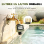 Diivoo Compteur d'eau Digital avec Entrée en Laiton, Minuterie d'Arrosage Débitmètre d’Eau, Panneau Amovible 180°, 4 Modes de Me
