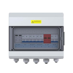 EDECOA Boîtier de combinaison pour onduleur hybride 9KVA 230VAC avec SPD et disjoncteurs – Coffret de combinaison PV 12 position
