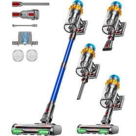 Aspirateur Balai sans Fil, 650W/55KPA/70Min Aspirateur sans Fil Puissant Autoportante/Super1,8L Cup, Écran LED/Brosse Anti-Enche
