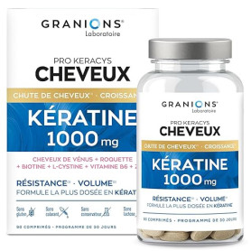GRANIONS PROKERACYS KERATINE 1000MG | Keratine + Biotine Cheveux Hautement Dosée | Biotine + Zinc + Vitamine B6 | Croissance, Ré