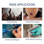 56 pièces de fausses dents 2 ensembles de dents de fausses supérieures et inférieures en résine synthétique, accessoire d’horreu