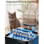 DMUUPEW Pet Fontaine à Eau pour Chat à Activation Automatique, silencieuse et sans Fil, 2.2L à Filtration Multiple résistante au