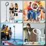 11.5" Ring Light Professionnel avec Trépied Grand, [Mise à Niveau] 1m77/69.5" Trepied Smartphone Anneau Lumineux, Selfie LED Ann